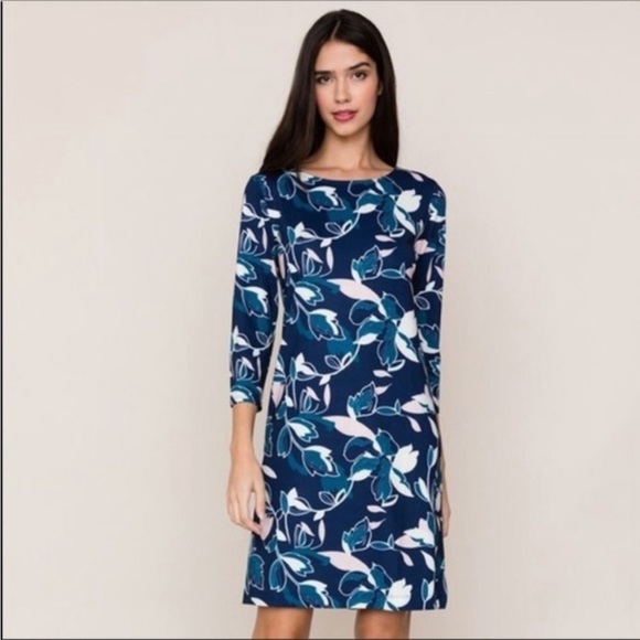 Yumi Kim Riverside Alice Shift Dress Crewneck Stretch Blue Pink Size Small - Picture 1 of 11